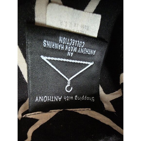 Anthony Mark Hankins Button-Down Shirt With Zebra Print Black White L - Picture 6 of 9